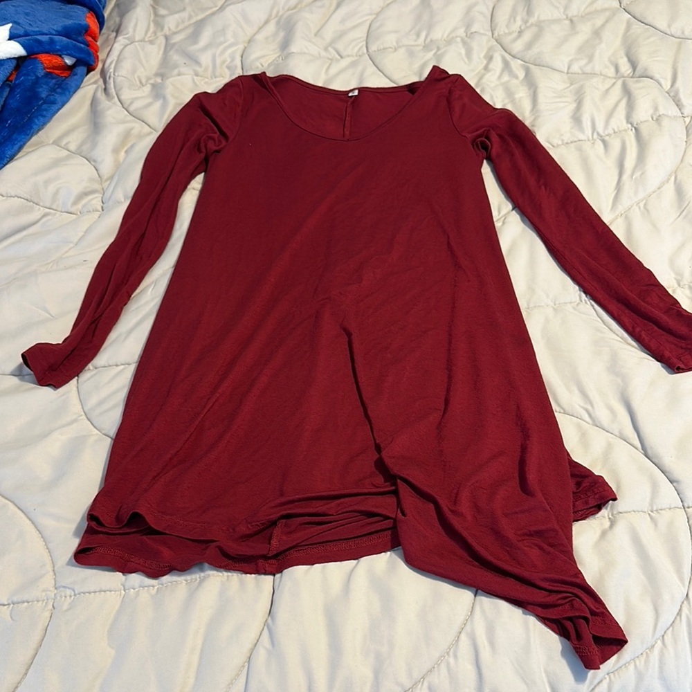 Elegant Burgundy Long Sleeve Top